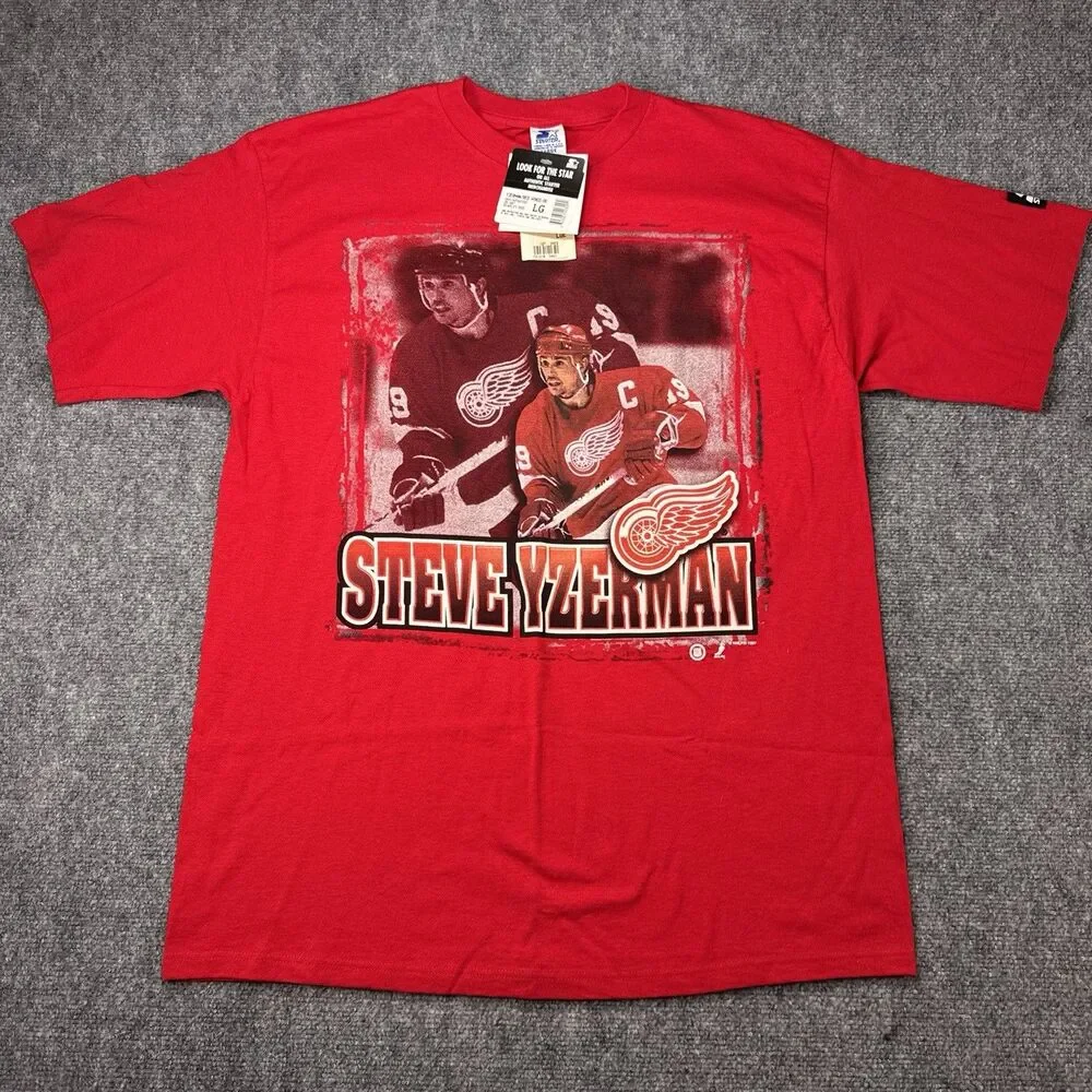 NWT Vintage 1997 Starter NHL Steve Yzerman Detroit Red Wings Red Shirt Large